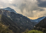 Rain falls along the Kings Canyon Scenic Byway