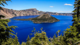 Wizard Island from above Discovery Point in Crater Lake National Park