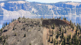 The summit and crater on the top of Wizard Island in Crater Lake National Park