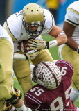 GT RB Zach Laskey tries to get by AAMU DL Reginald Bailey