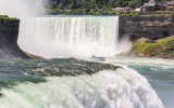 Close up of Horseshoe Falls across the US Falls from Prospect Point Niagara Falls