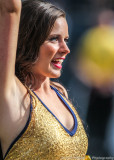 Yellow Jackets Dance Team member cheers her team on