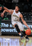 Yellow Jackets G Tadric Jackson drives along the baseline