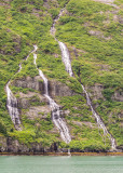 A glacier fed waterfall in Kenai Fjords National Park