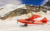 Otter parked on Mount McKinley (at 5,500 feet) on the Ruth Glacier Amphitheater in Denali National Park