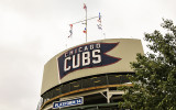 The back of the old scoreboard at Wrigley Field