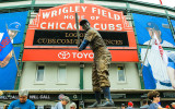 Lets play two; the statue of Ernie Banks in front of Wrigley Field