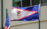The American Samoa flag in American Samoa