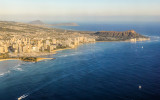 Honolulu, Waikiki Beach and Diamond Head on Oahu from the air