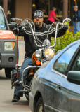 Motorcyclist in Santa Fe Plaza
