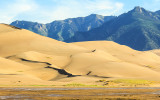 Dunes and Sangre de Cristo Mountains from Medano Creek in Great Sand Dunes National Park