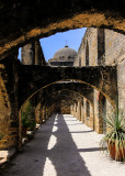 Arched walkway at Mission San Jose in San Antonio Missions NHP