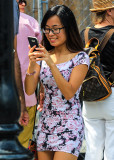 Texting fan in the French Quarter