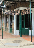 Signs on the corner of Bourbon St. and St. Peters St. in the French Quarter