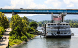 The original Southern Belle riverboat moored along the riverfront in Chattanooga Tennessee