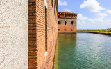 The Fort Jefferson wall from the entrance in Dry Tortugas National Park