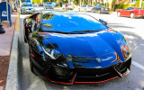 Lamborghini parked along Ocean Drive on South Beach