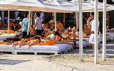 Sun worshipers near South Pointe Park on South Beach