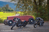 1932 Ford Roadster with 2 Motorcycles