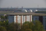 View from Ziemelblazma tower towards Downtown