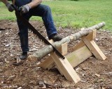 Crosscut with foot hold down