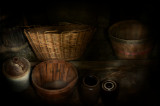 Pottery and basket