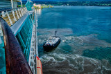 Tug boat and cruise ship