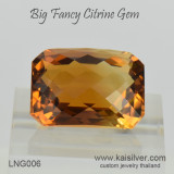 Large Citrine Gemstone, Fancy Octagonal Citrine Gem From Kaisilver