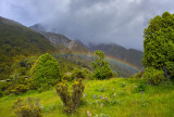 Early morning rainbow at Aoraki Mt Cook