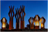 Twilight sculptures.