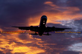 UPS B757-200PF on short approach at sunset aviation stock photo #1349