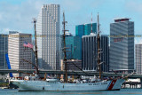 2014 - USCGC EAGLE (WIX-327) arriving at downtown Miamis new waterfront Museum Park from Cozumel, Mexico stock photo #5267C