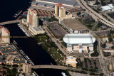 2014 - aerial photo of the Tampa Marriott Waterside Hotel and Tampa Convention Center (top) landscape aerial stock photo #6127C