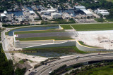 2014 - closer up aerial photo of the elevated portion of FLLs new runway 10R-28L aviation stock photo #5557C