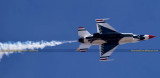 2016 - Thunderbird #8 (two-seat media aircraft) making a pass over the flight line at Peterson AFB military aviation photo #4879