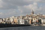 The bridge and tower on a gray day from Eminonu