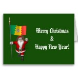 Santa Claus With Flag Banner Ensign * Los Angeles