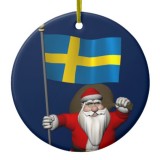 Santa Claus With Flag Of Sweden