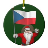 Santa Claus With Flag Of Czech Republic