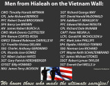 1964 - 1975:  Men from Hialeah on the Vietnam Veterans Memorial  Wall in Washington, D. C. (descriptions below)