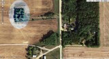 Aerial view of Stevens Cemetery just west of Illinois state road 26 in Lee County six miles north of Ohio, Illinois