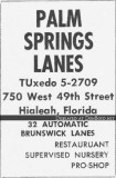 1959 - ad for the beautiful Palm Springs Lanes from the 1959 Hialeah High Record