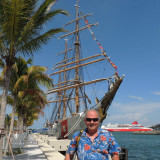 June 2014 - Don Boyd with the USCGC EAGLE (WIX-327) at the David Beckham Memorial Deepwater Slip at the new Museum Park, Miami