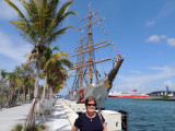 June 2014 - Karen in front of the USCGC EAGLE (WIX-327) at the historic FEC Deepwater Slip at Museum Park in downtown Miami
