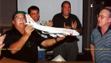 2001 - Eddy Gual, Keith Stibbe, Phil Glatt and Don Boyd at the unveiling of the unique Boyd Airways Boeing 747-400 model