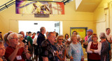 Hialeah High School Class of 1965 classmates being briefed before the tour of Hialeah High