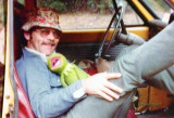 June 1982 - Don Boyd relaxing in vehicle while on camping trip near Truckee with daughter Karen, Brenda and her friend Karen