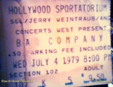 July 4, 1979 - Hollywood Sportatorium ticket stub for the Bad Company concert event