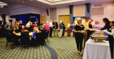 HHS-66 50-Year Reunion and Reunion of the 60s: the food line still winding down on Saturday night at the Milander Center