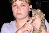 2003 - Karen and a stray cat bitten by a land crab